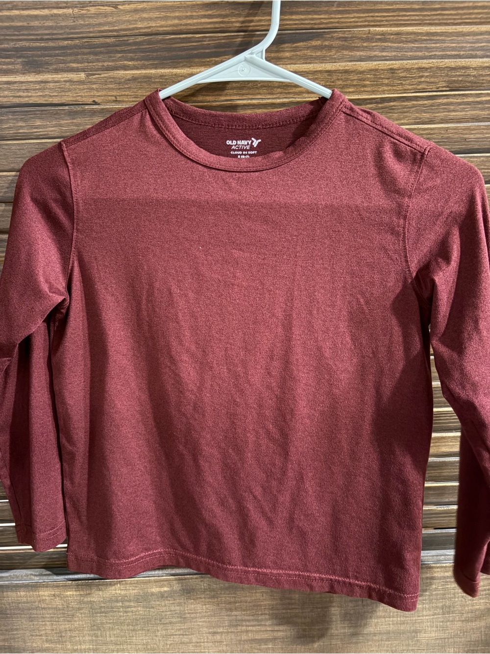 Old Navy Maroon Long Sleeve Crewneck Tee
